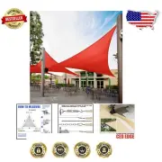 17' Red Triangle Sun Shade Sail - Durable, Waterproof, 95% UV Protection