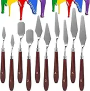 10PCS Palette Knife, Stainless Steel Painting Knife Set, Flexible Spatula Pallet Knife, Metal Artist Knives, Oil Painting Accessories Color Mixing Scraper for Oil, Canvas, Acrylic Painting By