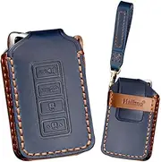 KUNIO Car Key Fob Cover Fit for Lexus Gs Nx Rx Gx Rc F ES Es250 Es350 Es300H Gs350 Gs450 Key Protective Cover Keychain Leather Key Holder 4 Buttons Blue