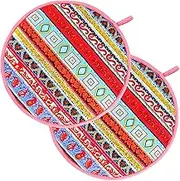 MHTTEC 12 Inch Pink Cotton Tortilla Warmer Cloth Pouch - Insulated Taco Warmer 2Pcs Microwavable Bags