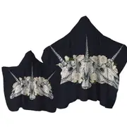 Cool and Scary Unicorn Skulls Towel with Hood