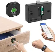 Bluetooth Fingerprint Cabinet Lock, Smart Biometric Cabinet Lock, Keyless Hidden File Drawer Wardrobe Lock, Child Safety Electric Fingerprint Lock, DIY Wooden Furniture Privacy Lock for Home Office