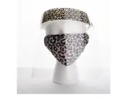 Two Miamica - 2 Piece Coordinating Reusable Face Shield Face Masks Leopard Print