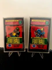 1980 TOPPS FOOTBALL WAX PACK SMC 8 NRMT-MT #396 PHIL SIMMS-WALTER PAYTON NICE!