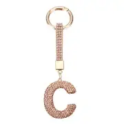 Bling Car Letter Charm, Car Rear View Mirror Charm Gold Initial Letter, C