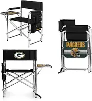 PICNIC TIME NFL Sports Side Table, Beach, Camp Chair for Adults, 19 x 24 x 33, Black