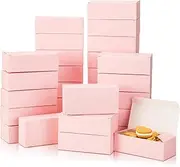 FillTouch 36 Pcs Pink Boxes Small Pink Biscuit Boxes Bakery Boxes Cookie Boxes Candy Boxes Treats Boxes Cardboard Recyclable Pink and Black for Party Favor Wedding Packaging(Pink,6 x 3 x 1.8 Inch)