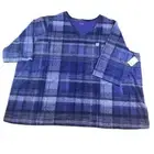 NWT Catherines Plaid Print V-Neck 3/4 Sleeve Tunic Top Plus Size 5X