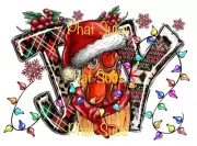 Sublimation Print Joyful Christmas Chicken Ready to Press Heat Transfer