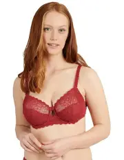 [Sans Complexe] Oceane Sustainable Underwire Full Cup Lace Bra in Rumba Red