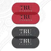 TRU BARBER HAIR GRIPPERS 2 COLORS BUNDLE PACK 4 PCS for Men and Women - Salon and Barber, Hair Clips for Styling, Hair holder Grips (Red/Black)