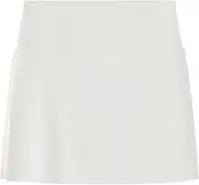 [GRECERELLE] Women's Mini Skater Mini Skirt High Waist Slim Fit Wrap Skirt Short Skirt, White, S
