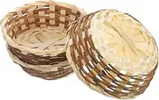 STOBAZA 3pcs Storage Baskets Handmade Snack Containers Unique Weaving Technology Practical Home Serving Baskets for Desserts Afternoon Tea
