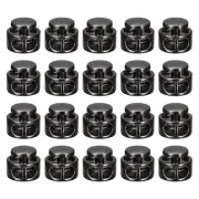 20pcs Double Hole Spring Clasps Toggle Fastener Locks End, Black