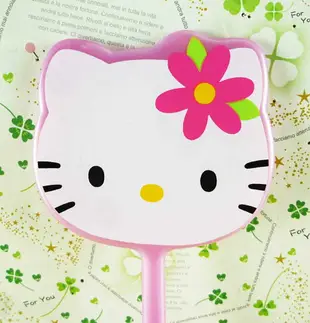 【震撼精品百貨】Hello Kitty 凱蒂貓-手拿鏡-粉波斯(M) 震撼日式精品百貨