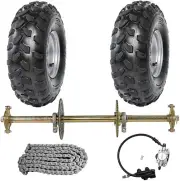 810mm Go Kart Rear Axle Kit 8" Wheels 420 Sprocket Brake Golf Quad ATV Buggy