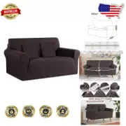 Contemporary Stretch Sofa Cover with Pillow Cases - Machine Washable, Easy Care