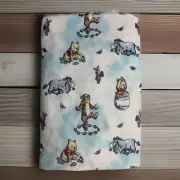 Fitted cot sheet Winnie the Pooh and friends Handmade Cotton Flannelette.