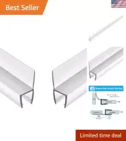 2-Pack Frameless Shower Door Side Seal Strip for 1/2" Glass Doors, Vertical P...