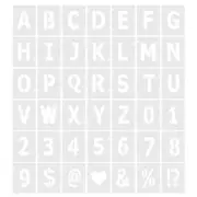 1 Inch Letter Number Stencils Alphabet Templates Set 1.5" Width, White 42pcs