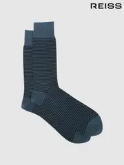Reiss Airforce Blue/ Navy Mario Stripe Socks (C96296) | $20