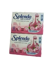Exp :2024 Lot Of 2 Splenda Peel & Pour Pink Lemonade Zero Sugar Drink Mix
