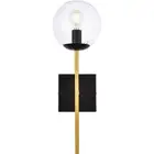 Living District LD2359BKR Neri Bathroom Vanity Light Black and Brass