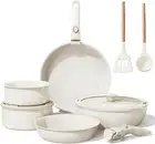 "11-Piece Nonstick Ceramic Cookware Set, Removable Handles, Induction-Compatible