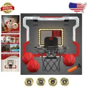LED Mini Basketball Hoop with Glow in the Dark Scoreboard - Perfect Indoor Fun