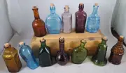 Vintage 12 Apothecary Mini Bottles, Taiwan, MIB! Some Glow!