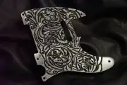 Leather pickguard Custom Tooled Leather Telecaster"Floral Riffs" Antiqued BS