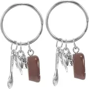 [WESIEVYA] Versatile Bean Keychains Cup Keyring Mug Fob Bean Bracelet Keychain Purse Charm