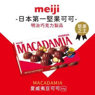 【Meiji 明治】夏威夷豆可可粒(64g盒裝)