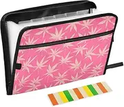 Accordion Folder 13 Pockets A4 Letter Size with Zipper Closure for Office Supply Peach Maple Leaf para guardar