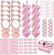 10 Sets sleepover party supplies for girls,Makeup Mirror Mask Bowl Brush Measuring Spoon, Headbands, Wristbands, Headbands, Makeup Bag, Perfect Spa Birthday Party Favours for Girls Night Out