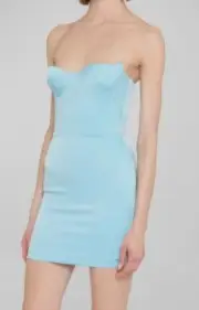 $1800 Alex Perry Women's Blue Harper Corset Mini Dress Size 18