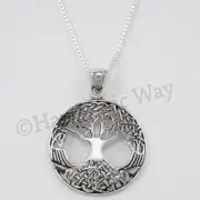 CELTIC TREE OF LIFE Necklace Pendant STERLING SILVER 18" Italy box Chain 925