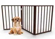 Foldable, Free-Standing Wooden Pet Gate- Light Weight, Indoor Barrier for Sma...