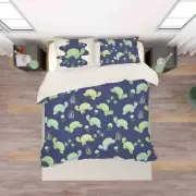 3D Turtle Fish Seaweed Pattern Green Quilt Cover Set Bedding Sets Pillowcases 64