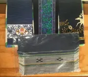 A Set of Vintage New 4 Japanese Decorative Cloth Placemats, 7.8” x 11.8”