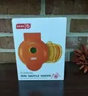 NEW! Dash Mini Waffle Maker Pumpkin Orange 4" Non Stick 350 Watts