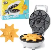 Rise and Shine Mini Sun Waffle Maker- Personal Sized 4" Waffles on Nonstick Iron
