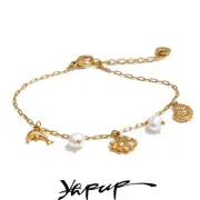 Ocean Style Anklet for Women Shell Dolphin Charm Chain Pearl Beach Jewelry