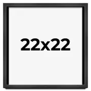 22x22 Shadow Box Frame Grey Charcoal Black | 0.875 Inches Deep | Solid Wood Shad