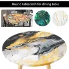 Round Tablecloth Elastic Edge Design Table Cloth Reusable Table Cover with GoGgL
