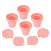 4pcs Collapsible Water Bottle, 170mL Travel Folding Water Cup, Pink