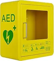 Defibrillator Storage Cabinets, Wall Mounted Defibrillator Storage Cabinet with Handle and Alarm, Transparent Glass Window and Rounded Corner Design, for Home, Office