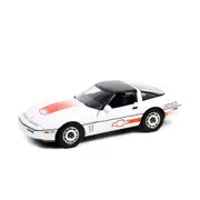 Greenlight 1:18 Scale Stripes Chev Corvette C4 Challenge Race 1988 Diecast Model Car White & Orange