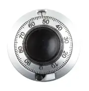 Vishay 11-TURN DIAL POTENTIOMETER KNOB 46x24.6mm, 6.35mm Shaft, Chrome/Black