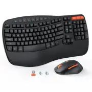 Wave Ergonomic Keyboard and Mouse Wireless, USB/Bluetooth Wave Ergo Keyboard ...